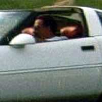 Rob in his car... yes, his nose is that big in real life.