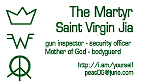 the martyr saint virgin jia business card