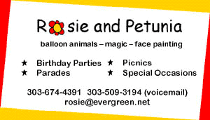 rosie ring-around business card